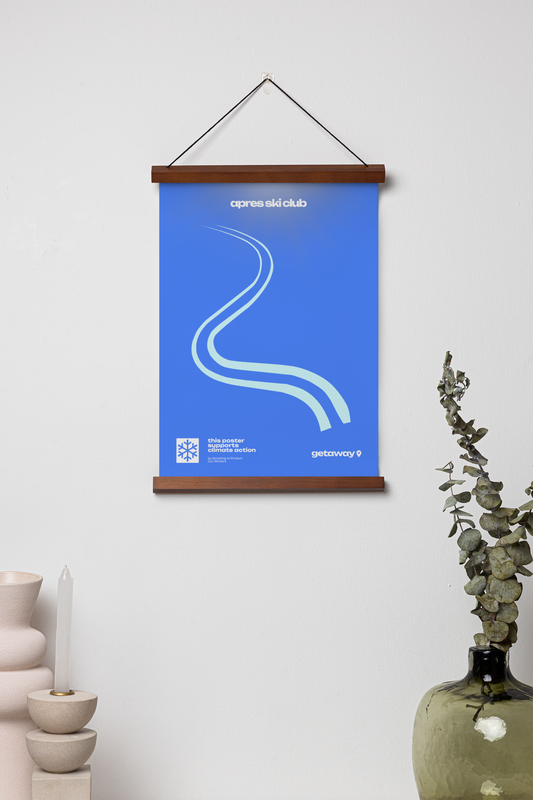 The "Bluebird Carve" Modern Ski Poster